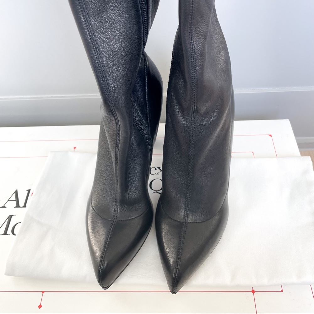 Alexander McQueen Over the Knee Knee-High Leather Boots - Picture 6 of 13